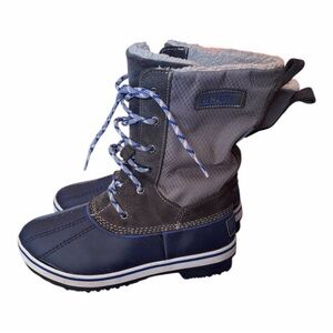 L.L. Bean Kids Navy and Charcoal Snow Boots